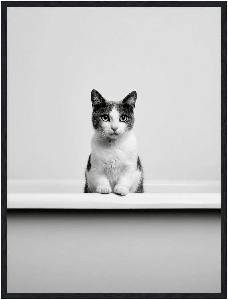 Katze in Badewanne Poster