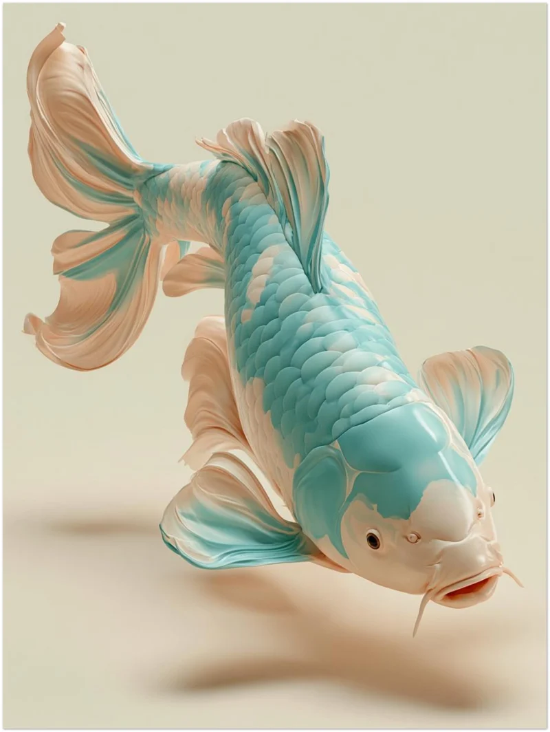 Koi Fisch türkis Leinwand