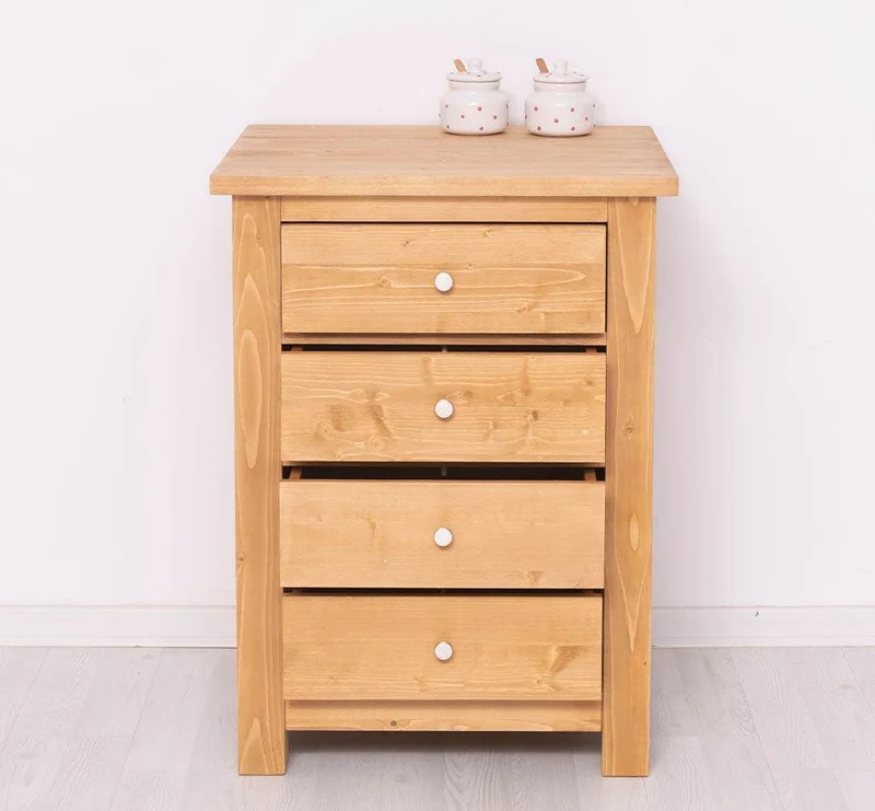 Küchenmodul aus Massivholz mit 4 Schubladen