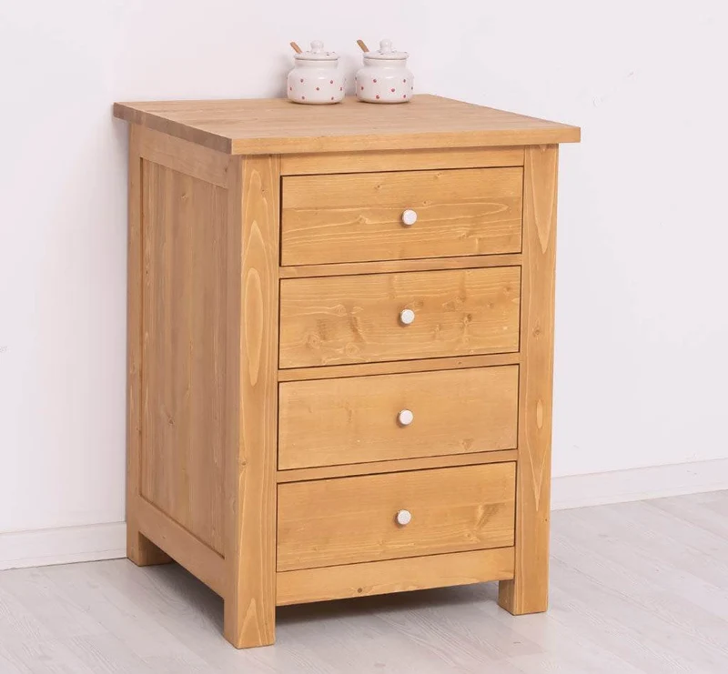 Küchenmodul aus Massivholz mit 4 Schubladen