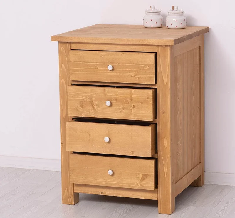 Küchenmodul aus Massivholz mit 4 Schubladen