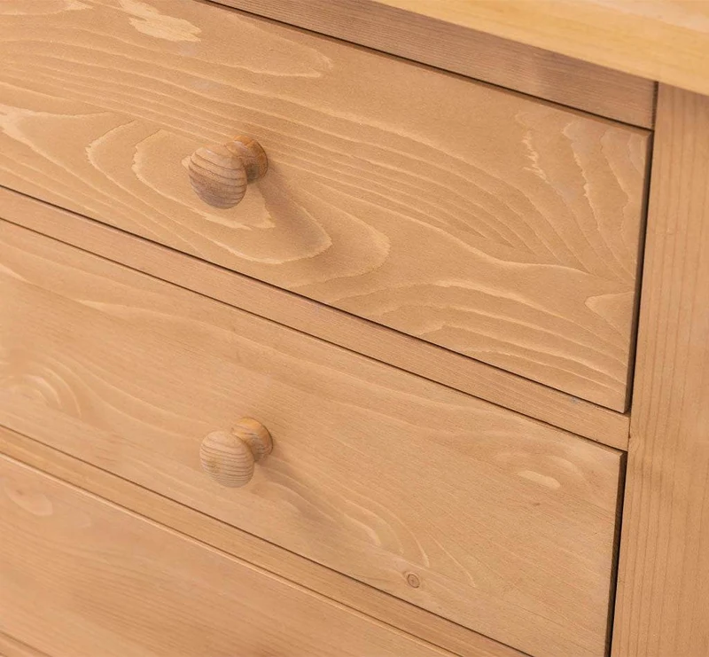 Küchenmodul aus Massivholz mit 4 Schubladen