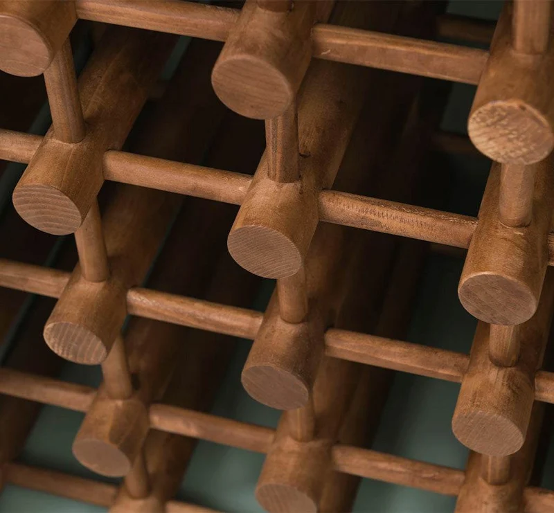 Weinschrank aus Massivholz | Weinregal mit Ablage und Tür