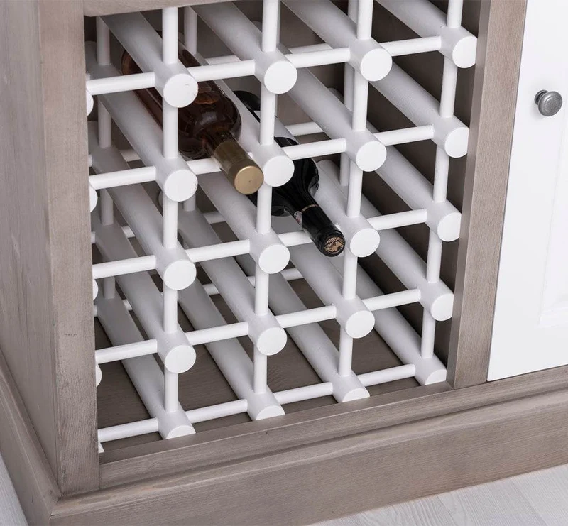 Weinschrank aus Massivholz | Weinregal mit Ablage und Tür