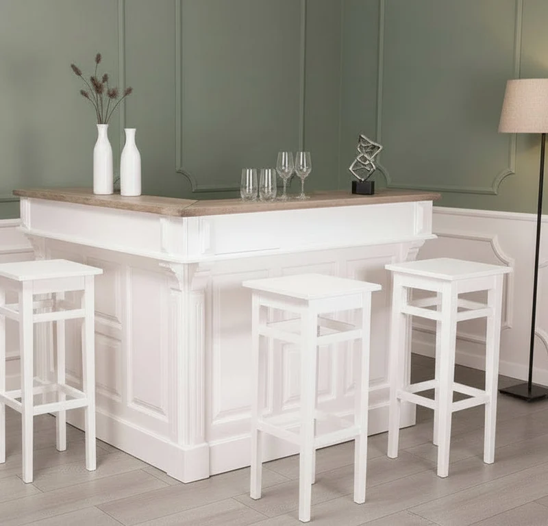 Landhausbar aus Massivholz in L-Form