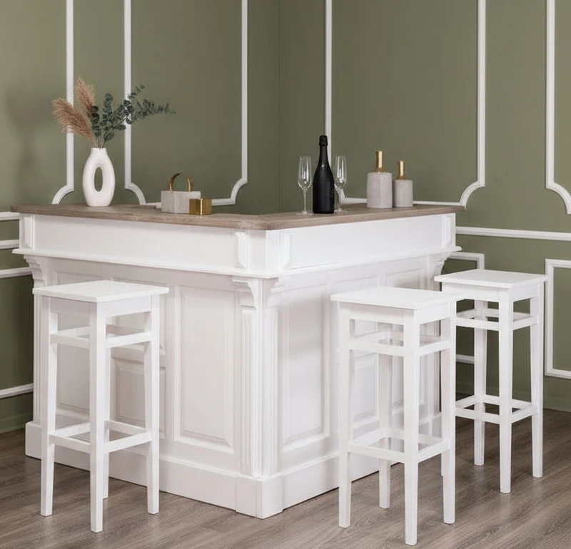 Landhausbar aus Massivholz in L-Form