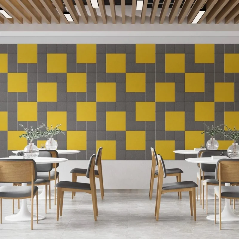 Decorative 3D PET Felt Wall Tiles - SQUARE 20x20