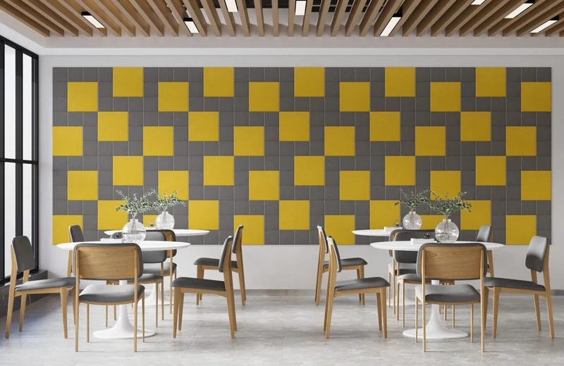 Decorative 3D PET Felt Wall Tiles - SQUARE 20x20