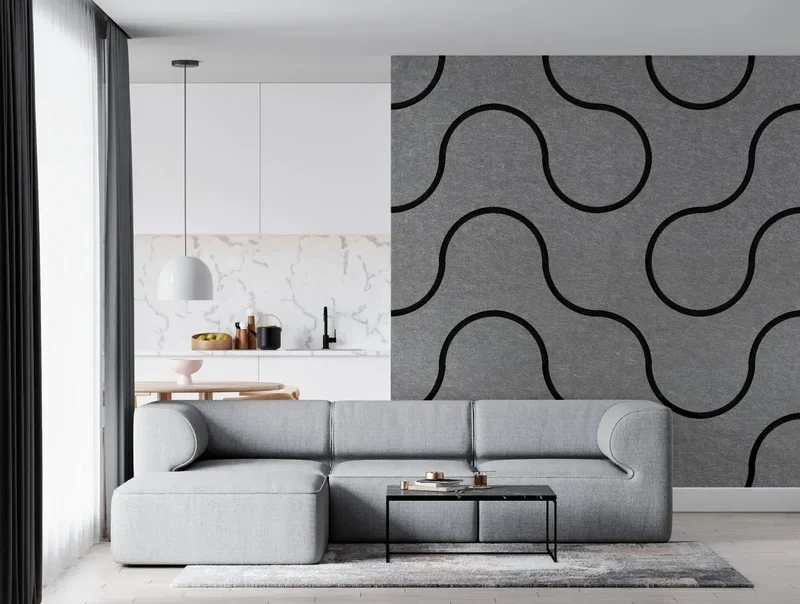 Decorative 3D PET Felt Wall Tiles - SQUARE Deco 40x40
