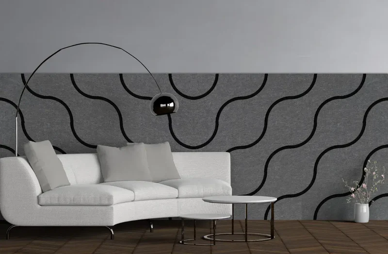 Decorative 3D PET Felt Wall Tiles - SQUARE Deco 40x40