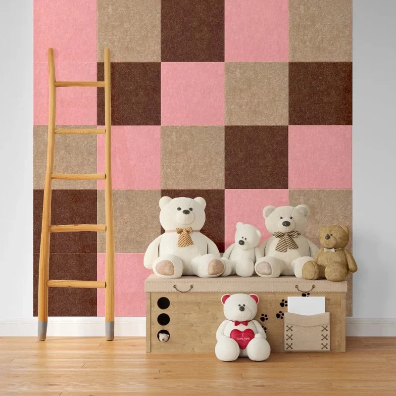 Decorative 3D PET Felt Wall Tiles - SQUARE 40x40