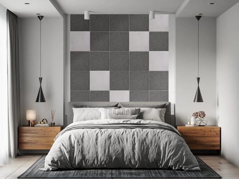 Decorative 3D PET Felt Wall Tiles - SQUARE 40x40