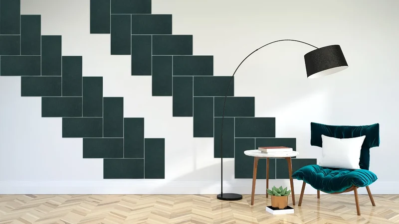 Decorative 3D PET Felt Wall Tiles - RECTANGLE 40x20