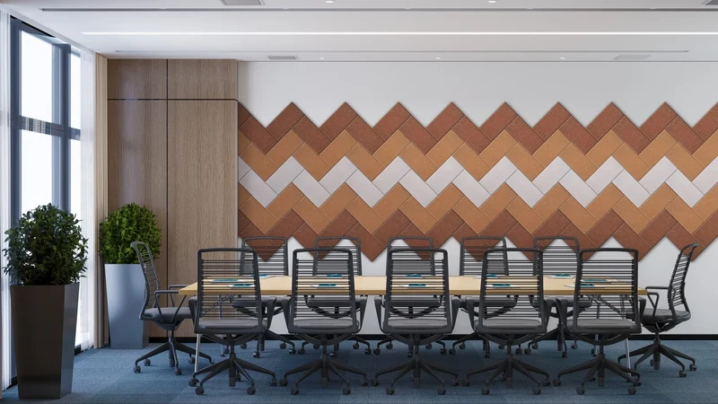 Decorative 3D PET Felt Wall Tiles - RECTANGLE 80x60