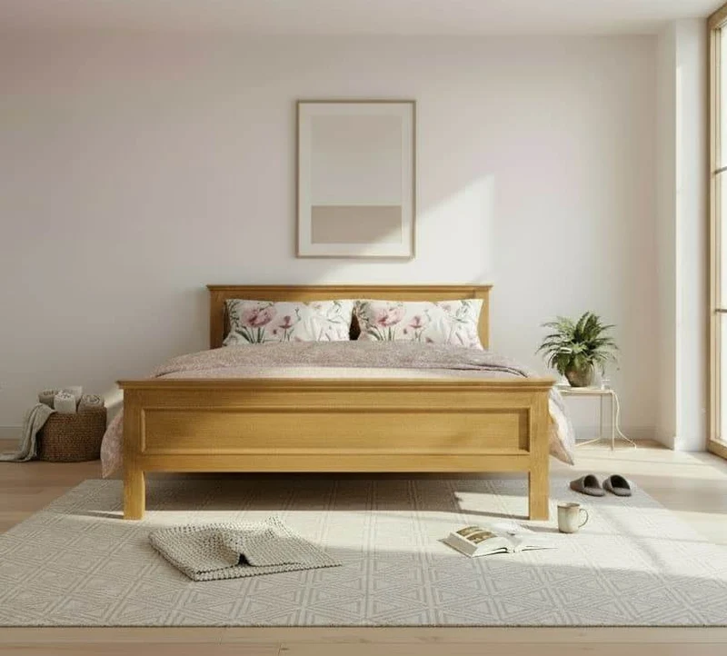 Bett aus Massivholz im Landhausstil ohne Schubladen
