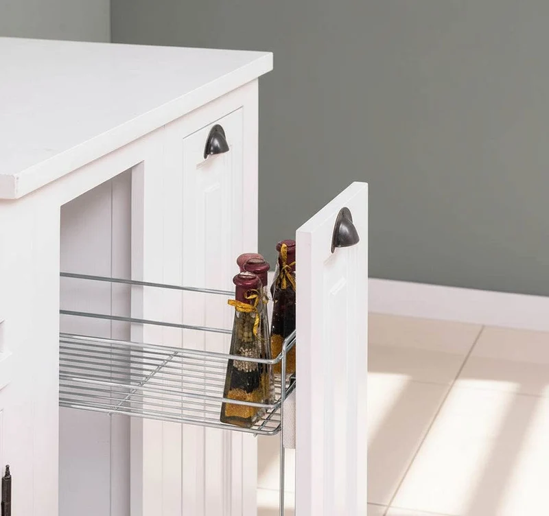 Küchenzeile aus Massivholz Weiß mit Backofenumbauschrank | Hochschrank für Backofen | Spülbecken | Ausziehschrank | Spülmaschinenschrank | Massivholzküche