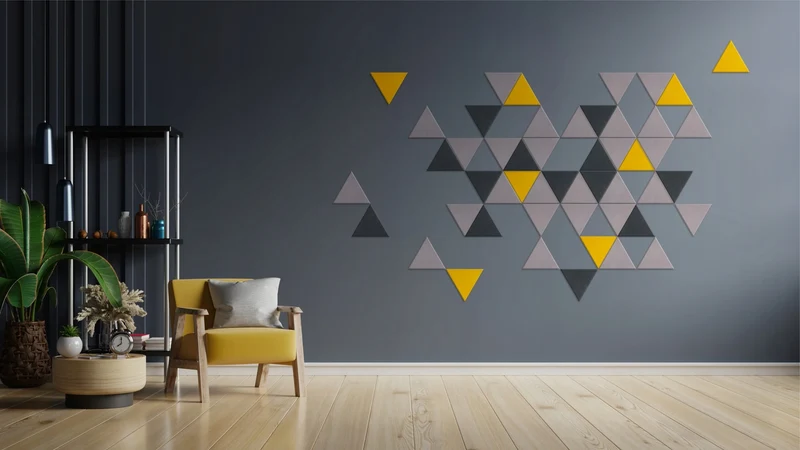 Decorative 3D PET Felt Wall Tiles - Triangle SMALL