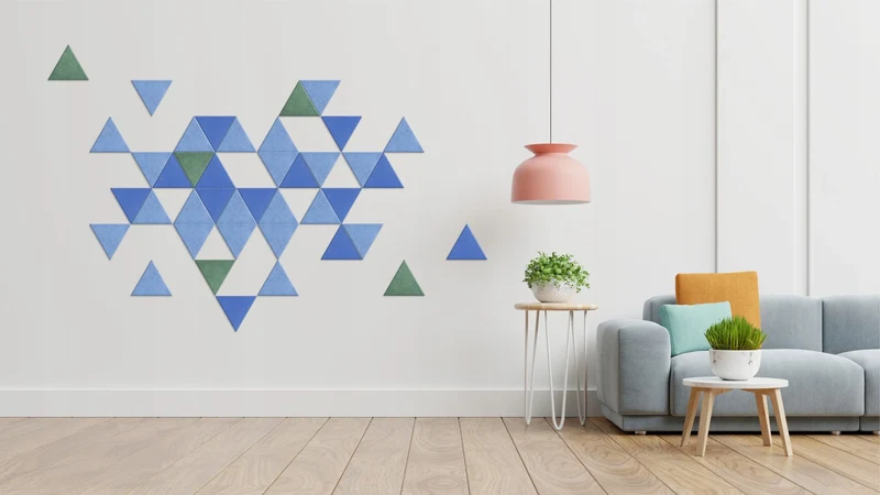 Decorative 3D PET Felt Wall Tiles - Triangle SMALL