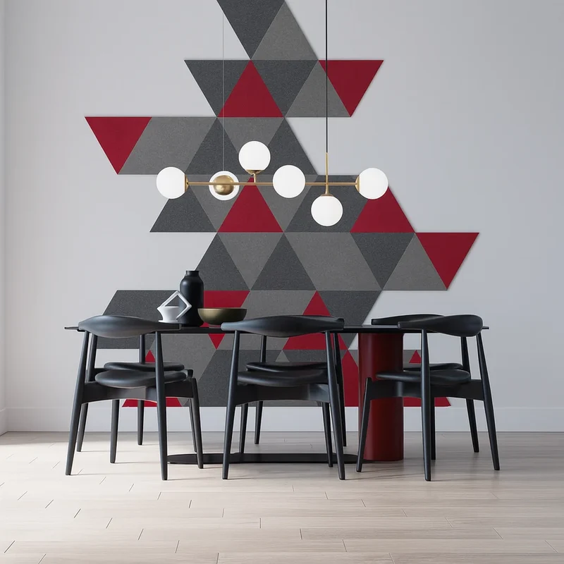 Decorative 3D PET Felt Wall Tiles - Triangle BIG