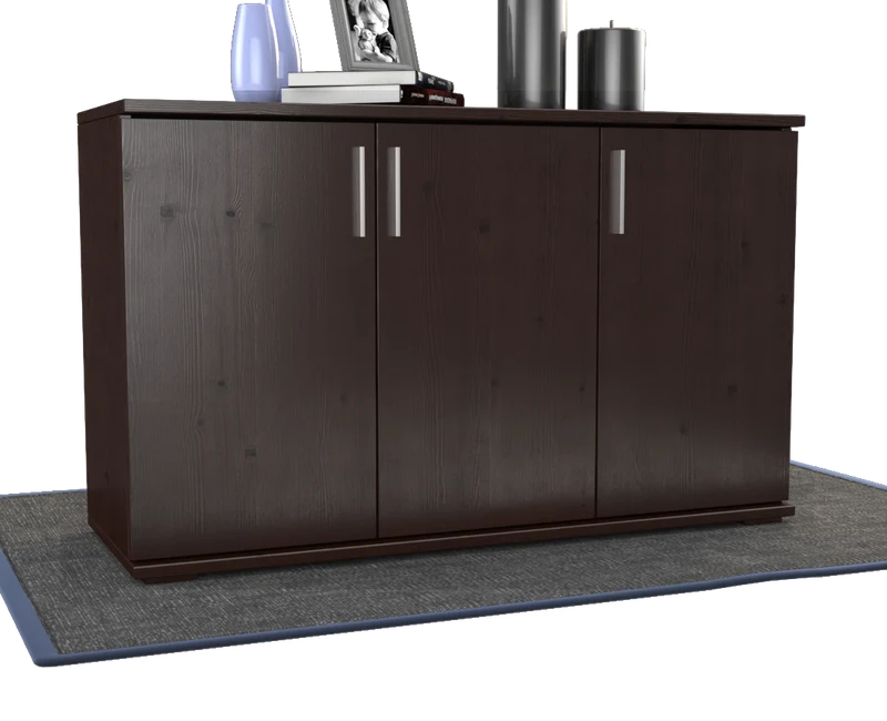 Nobis Kommode Bio Kiefer Massivholz | 3-Türig Sideboard mit Regalböden aus 100% Bio Kiefer