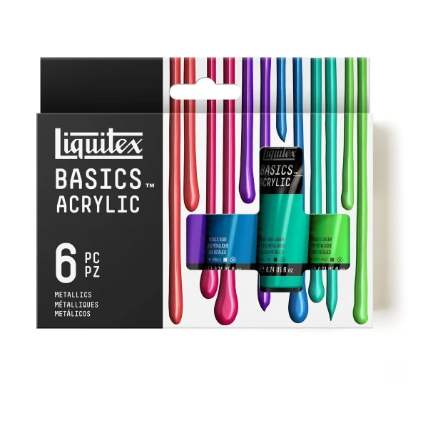 Liquitex - Basics Acrylic Paint Set 6X22ml Metallic