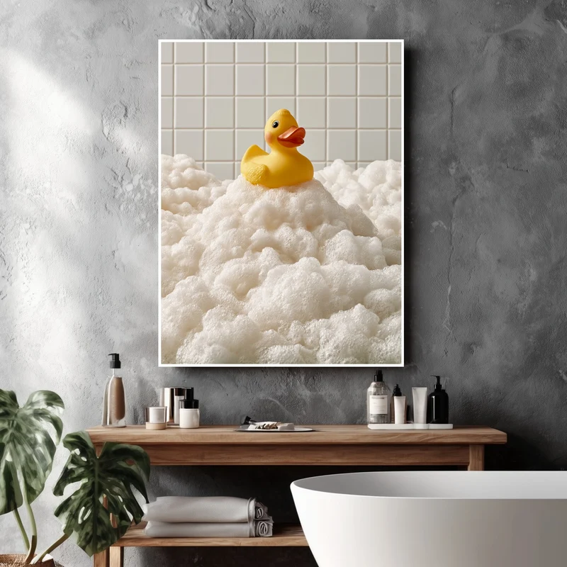 Quietscheente im Schaumbad Poster