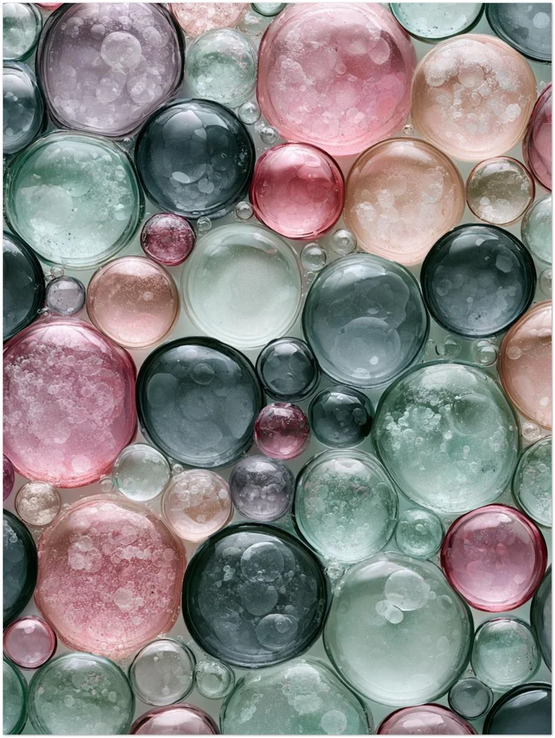Bunte Seifenblasen Pastell Poster