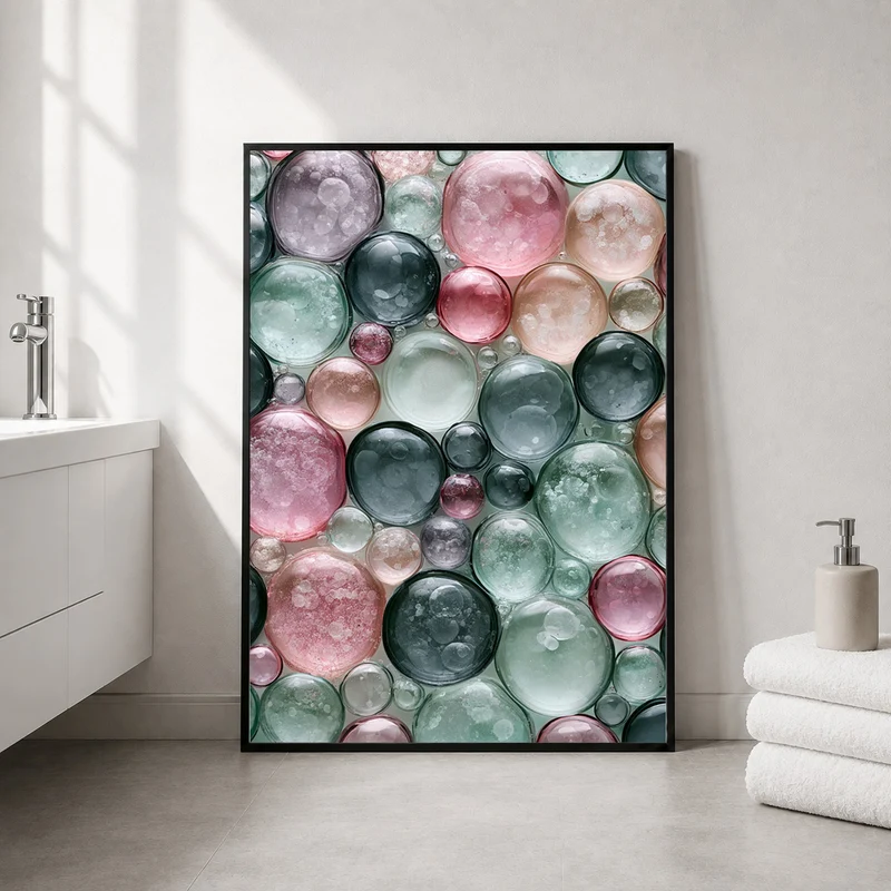Bunte Seifenblasen Pastell Poster