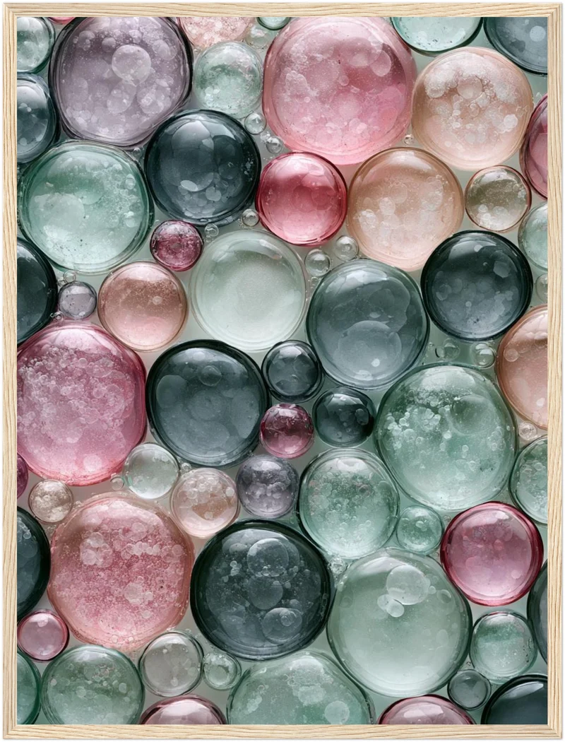 Bunte Seifenblasen Pastell Poster
