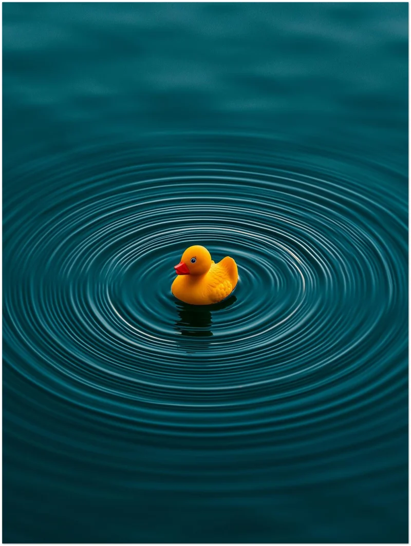 Quietscheente im Wasser Poster
