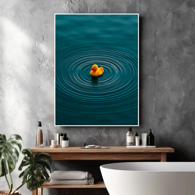 Quietscheente im Wasser Poster