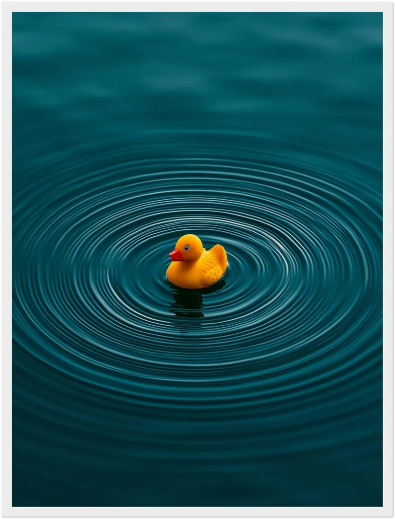 Quietscheente im Wasser Poster