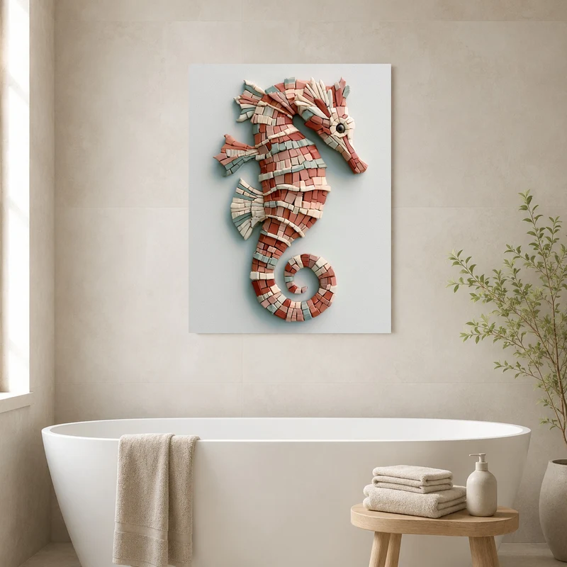 Seepferdchen Mosaik Leinwand
