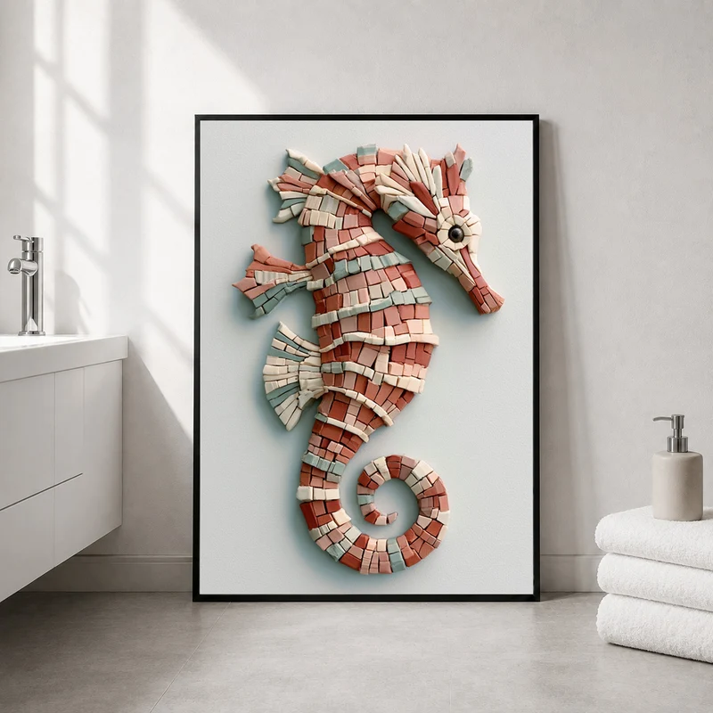 Seepferdchen Mosaik Poster