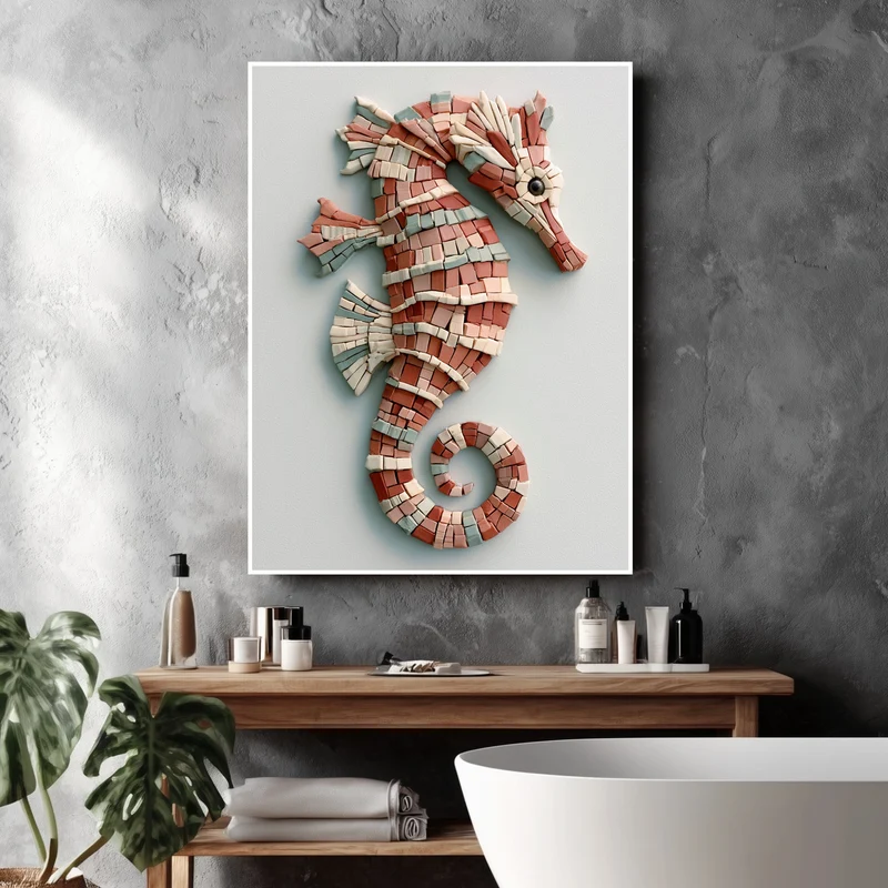 Seepferdchen Mosaik Poster