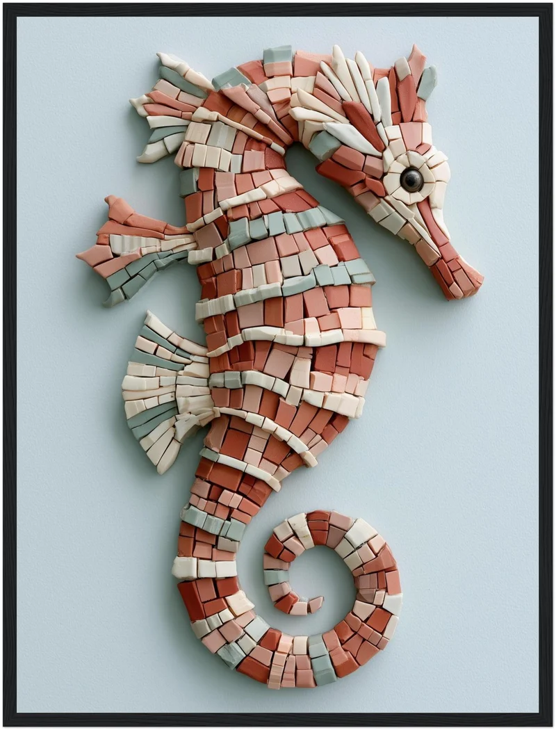 Seepferdchen Mosaik Poster