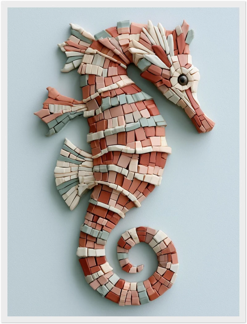 Seepferdchen Mosaik Poster