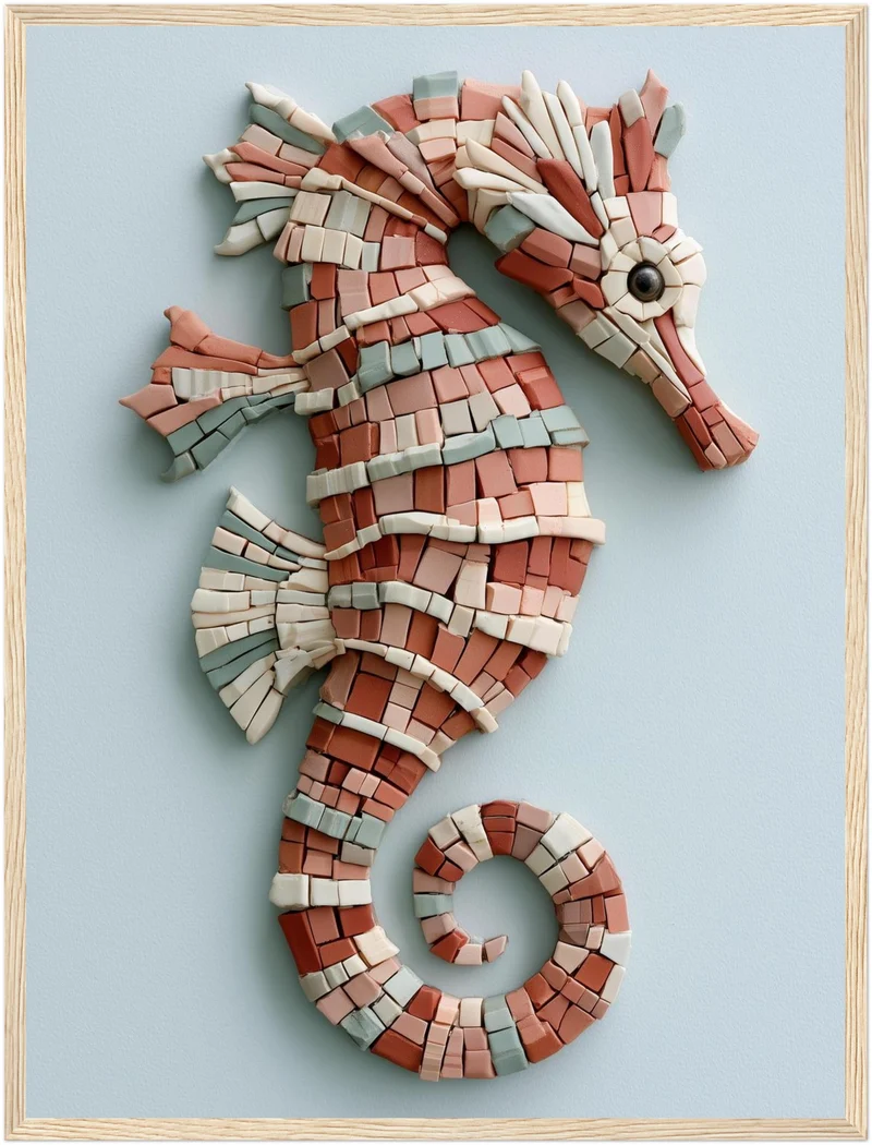 Seepferdchen Mosaik Poster