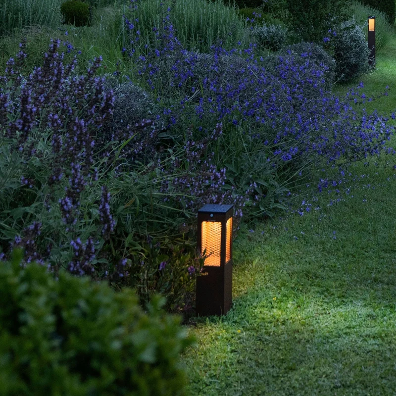 Les Jardins Solar-Wegeleuchte Tradition H 45cm Corten aus Aluminium