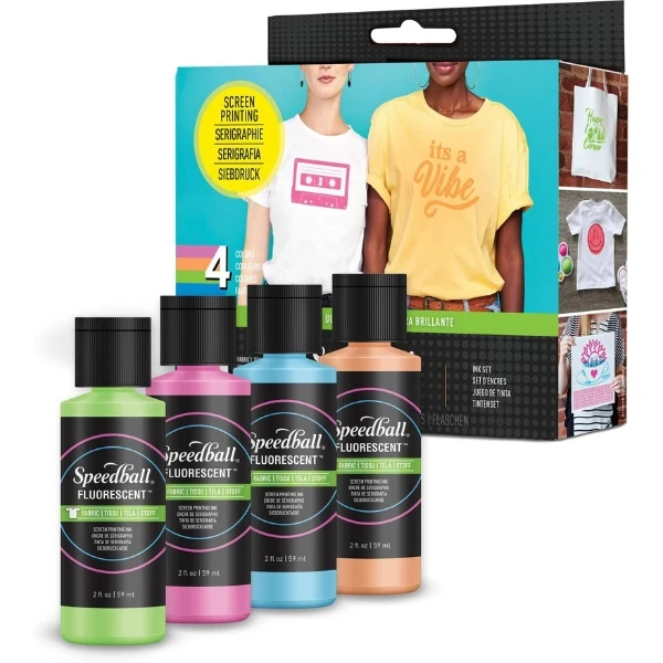 Speedball - Fabric inks Fluorescent 2oz / 59ml x 4 colours