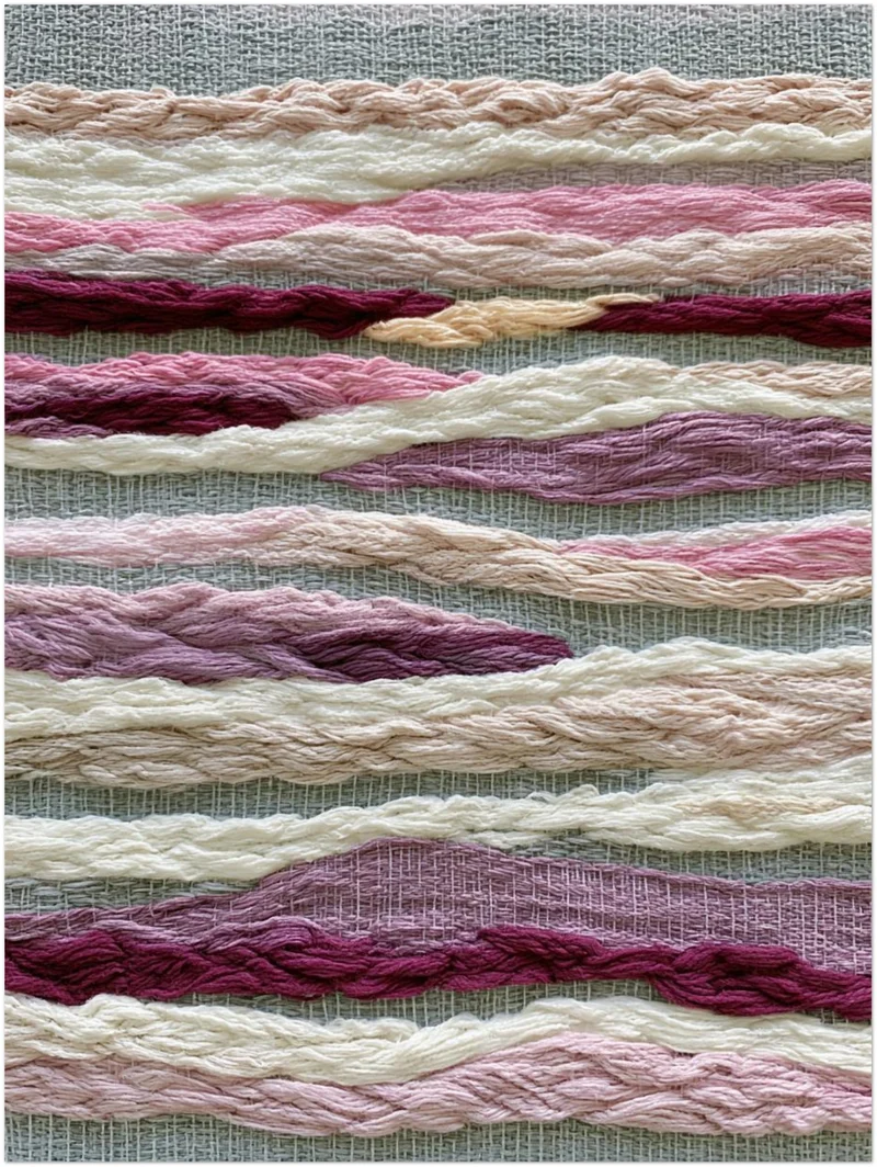 Abstrakte Wollwellen rosa Leinwand