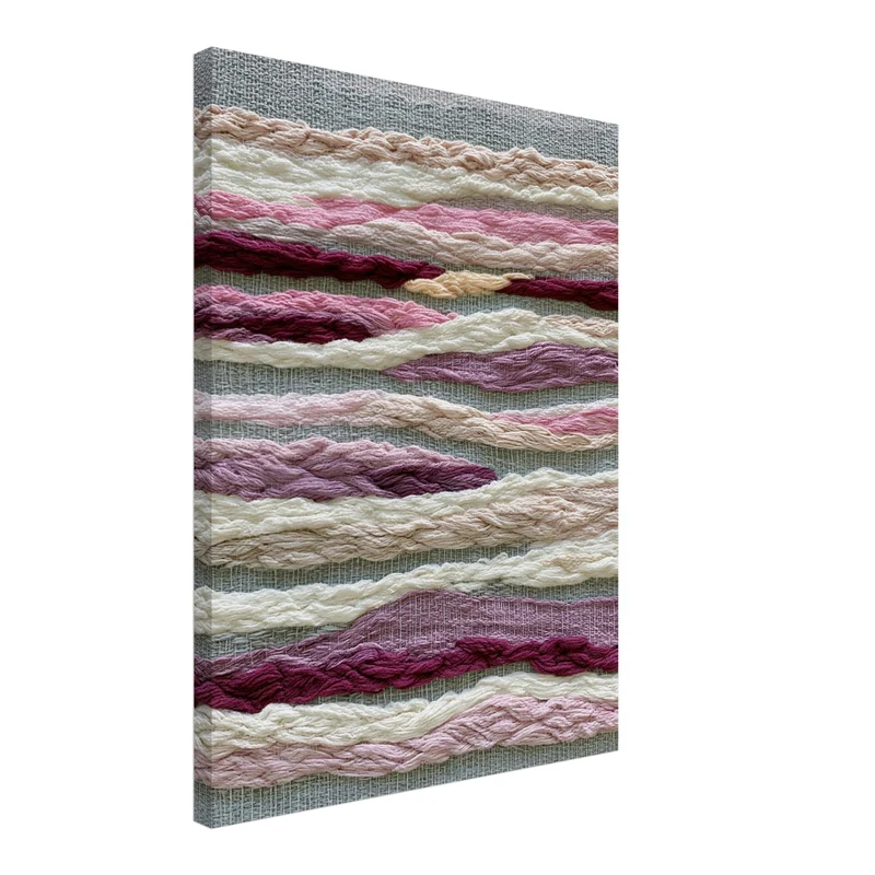 Abstrakte Wollwellen rosa Leinwand