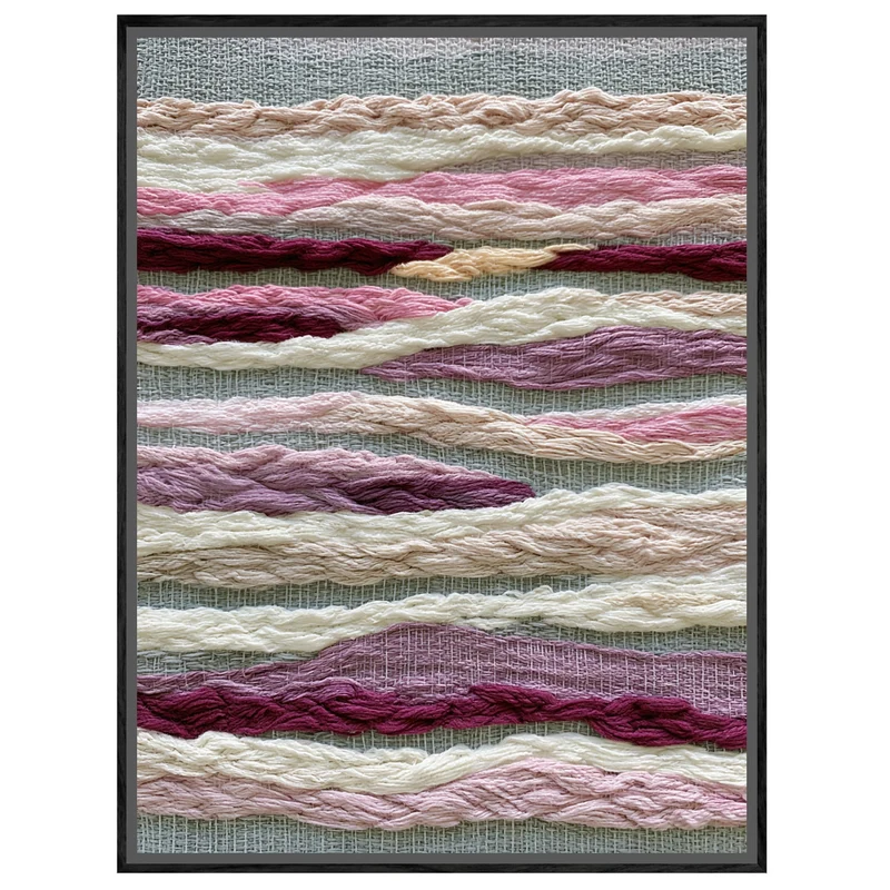 Abstrakte Wollwellen rosa Leinwand