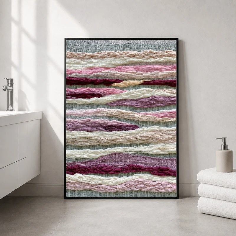 Abstrakte Wollwellen rosa Poster
