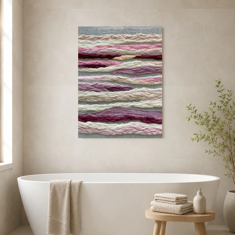 Abstrakte Wollwellen rosa Poster