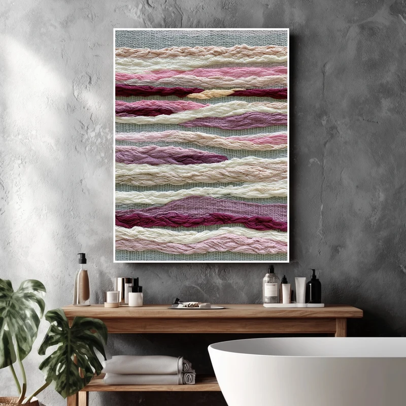 Abstrakte Wollwellen rosa Poster