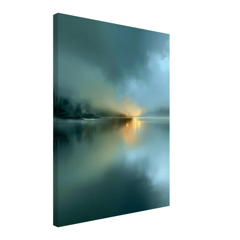 See im Morgennebel Leinwand