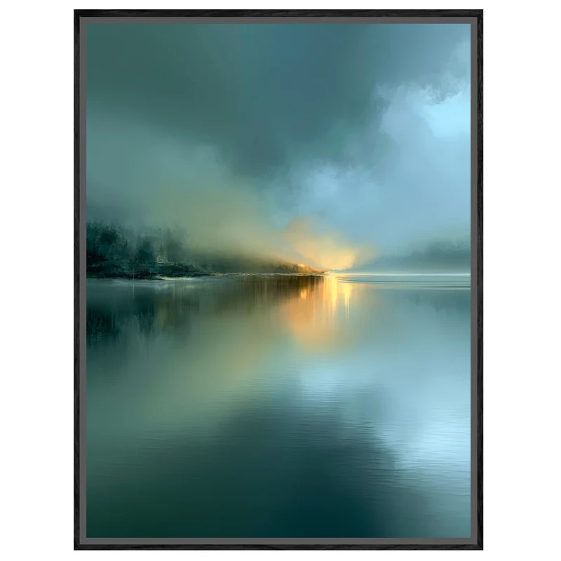 See im Morgennebel Leinwand