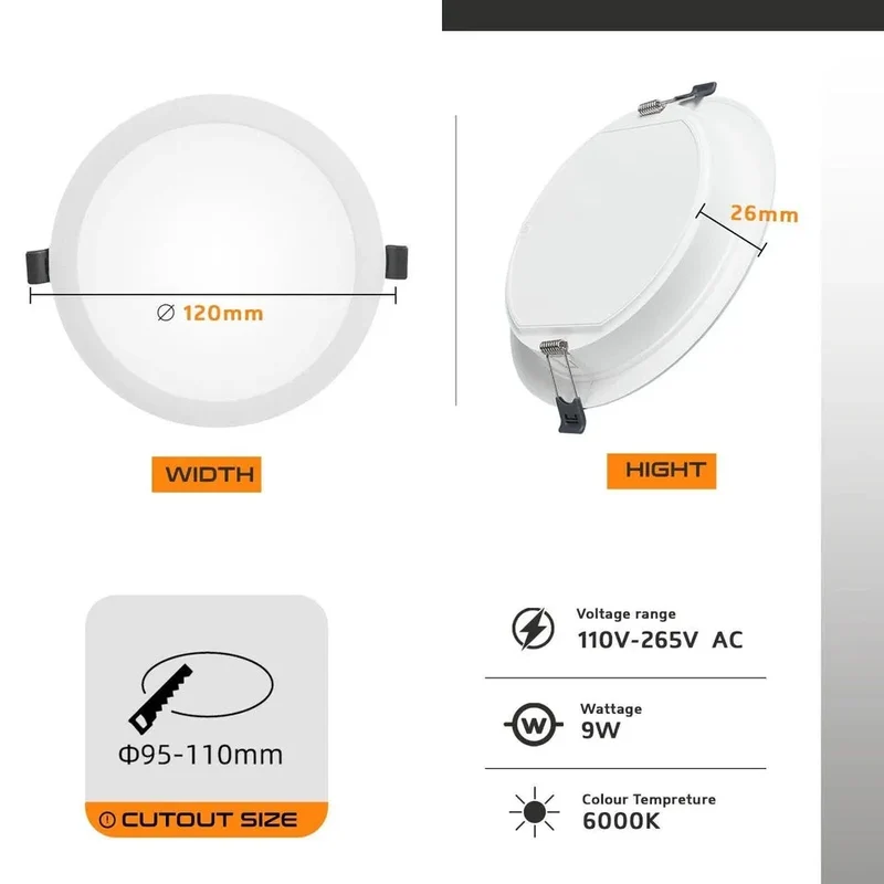 LED Panel Einbauleuchte rund flach | 5W-24W ~3378