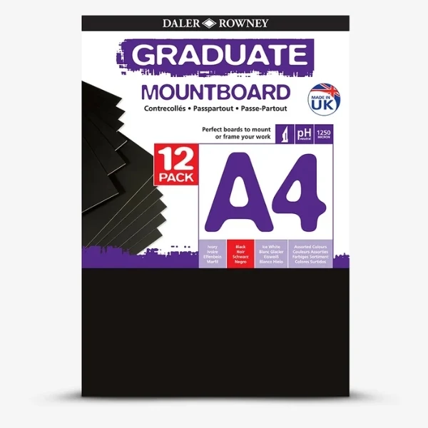 Daler Rowney - A4 Graduate Mountboard 12x Black